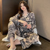 Spring Autumn New Satin Silk Pajamas for Women Fashion Long Sleeve Long Pants High Grade Elegant Comfortable Lapel Loungewear