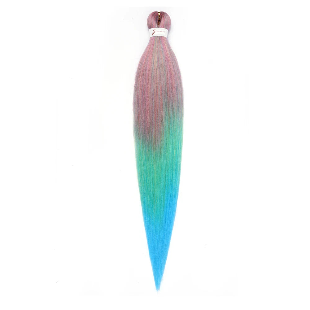 Pre-stretched Braids Synthetic Hair Professional Itch Free Hot Water Setting Fiber 30'' Ombre Yaki Texture Braid Hair Extensions
