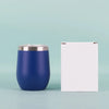 50pcs Custom 12oz double wall stainless steel wine tumbler insulated vacuum egg shape wine tumbler with sliding lids
