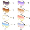 Metal Oversized Punk Sunglasses Women Semi Rimless Goggles Shield Lens Designer Big Shades Female Fashion Accessories