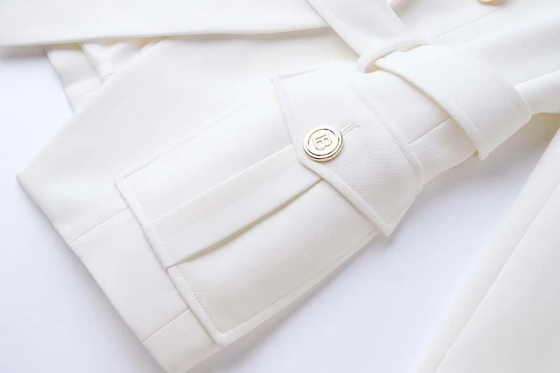 9 Colors Factory Customize Luxury Quality Classic Style Office White Black Women Pocket Blazers with Blet