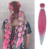 Purple Pink White 3 Tones Ombre Straight Braids Blend Hair Tinsel Festival Rave Hair Extensions for Girls Crazy Hair Day Braids