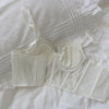 Three-dimensional embroidered bra sexy lace fish bone corset widened breasted with steel ring 2/1 half cup bralette underwear