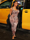 Joskaa Leopard Print Workout Jumpsuit Women Hipster Spaghetti Strap Sleeveless Lift Hips Romper 2025 Fashion Overalls Streetwear