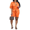 Solid Color Casual Loose Short Pants Sets For Women 2025 Elegant Summer Women's Two Pieces Suit Full Set Female Outfit Clothes