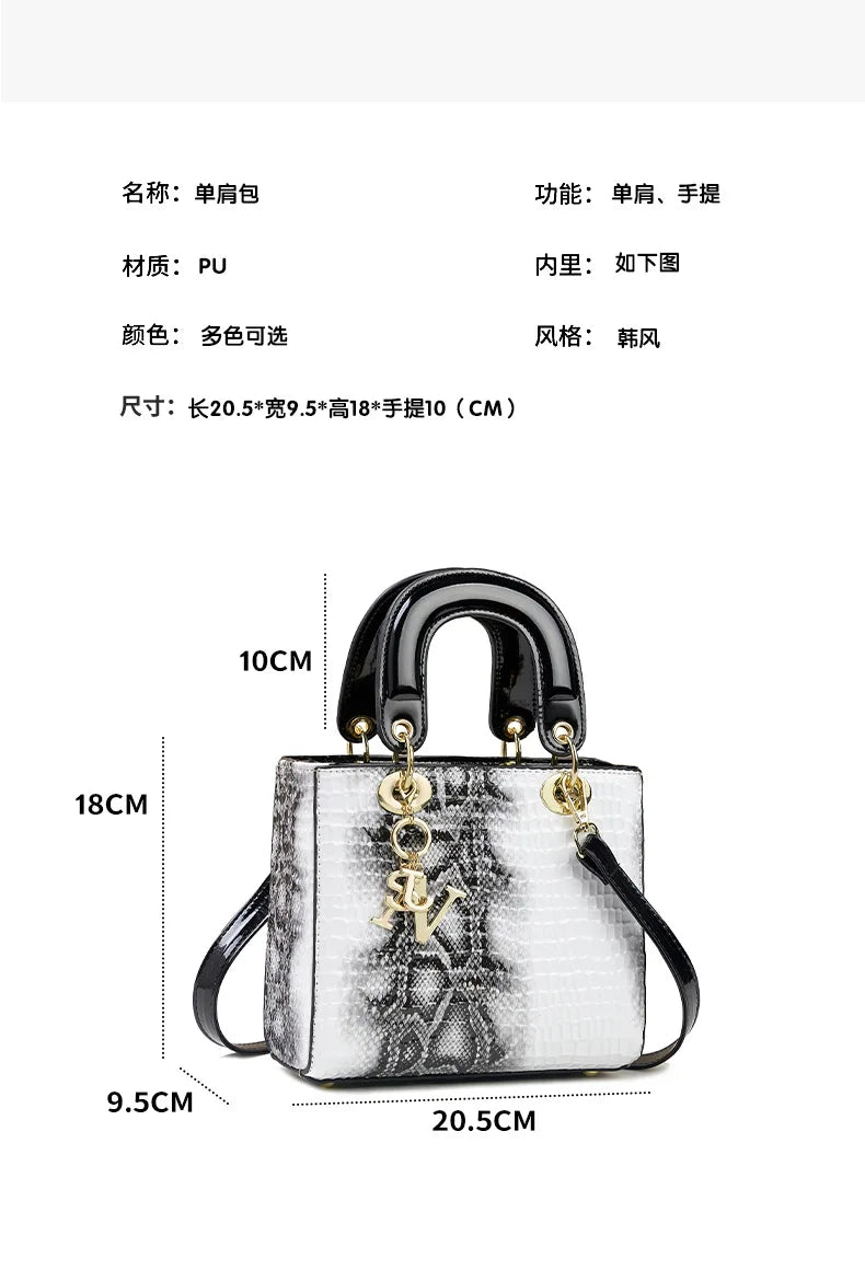 2024 High Quality Luxury Brand Designer PU Leather Shoulder Bag Women Hand Bags Crocodile Purses Ladies Messenger Handbag Totes