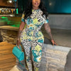 Joskaa Colorful Print Sporty Jumpsuit Women Hipster O-Neck Short Sleeve Skinny Rompers 2025 Summer Fashion Overalls Streetwear