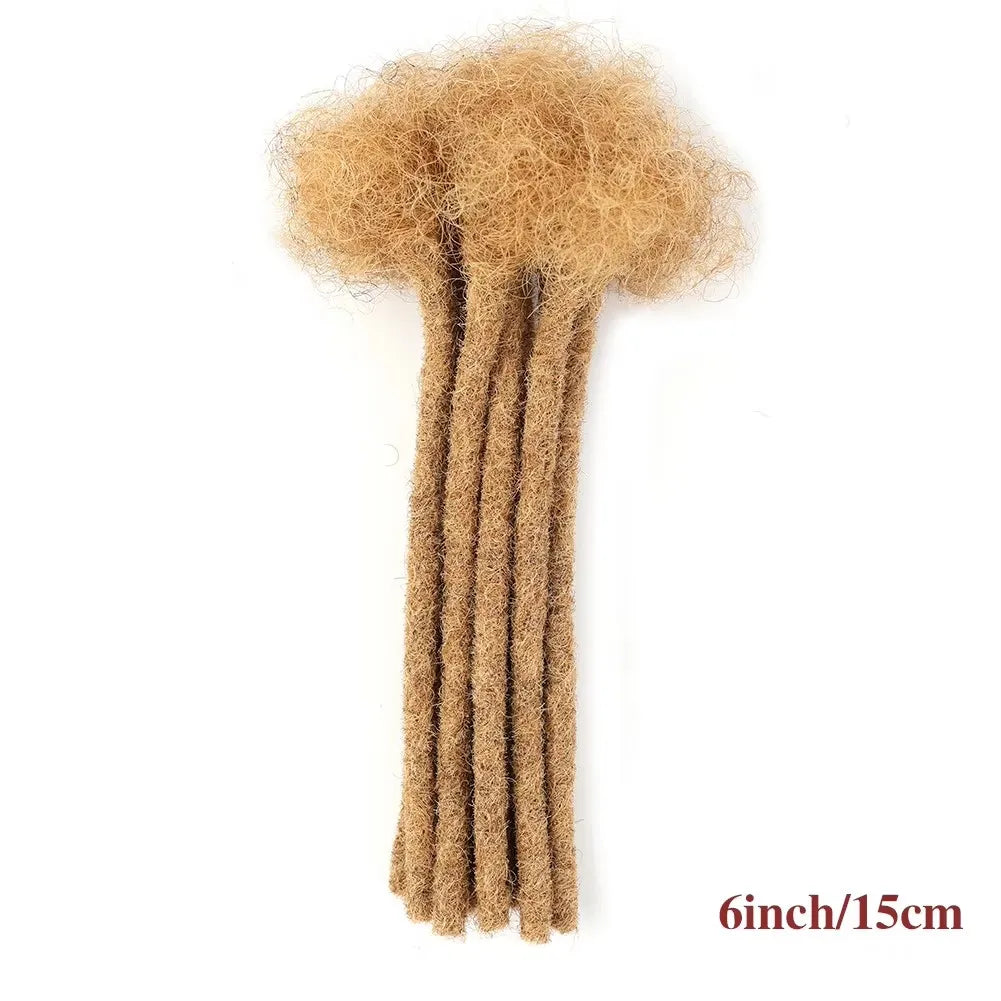 0.6cm Thickness 6-24 Inches 10 Stands Pacs Dreadlocks Human Hair Extensions for Women Ombre Brown Loc Extension can be Dyed