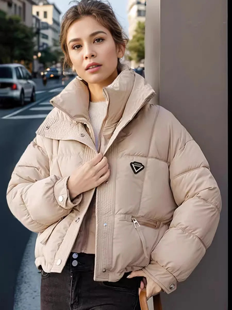 2024 Winter Korean Women Puffer Parkas Thick Warm Down Cotton Padded Coat Female Loose Outwear Clothes Short Jacket Overcoat