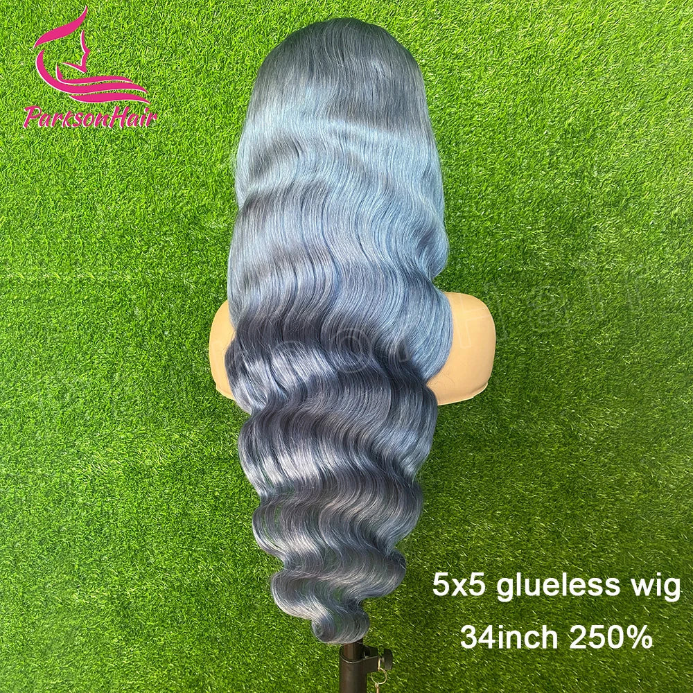13*4 13*6 HD Lace Frontal Wig 613 Brazilian Body Wave Pre Plucked Silver Grey Lace Front 613 Colored Human Hair Wigs For Women