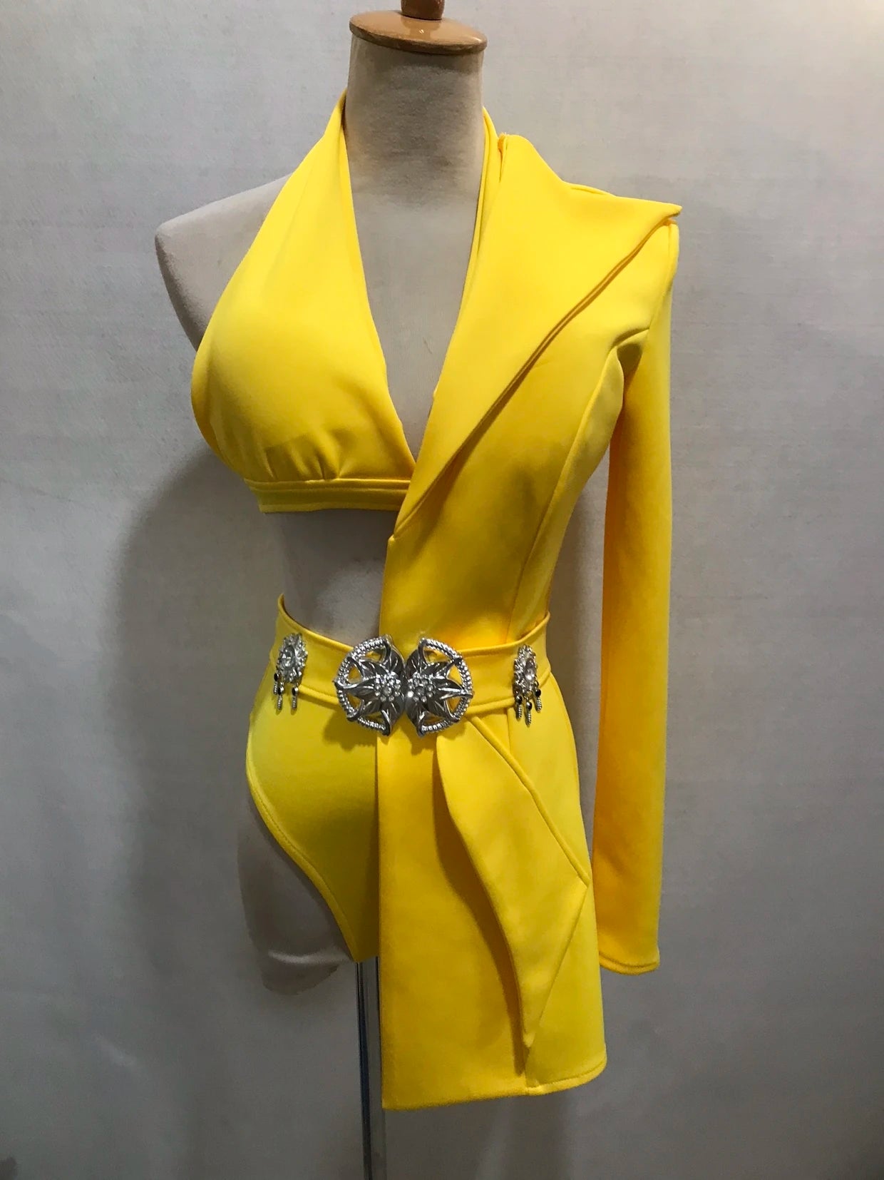 Bar Nightclub Women Singer Dancer Team Stage Performance Clothes Irregular Bikini Blazer Rave Outfit Modern Jazz Dance Costume