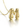 Greatera Gold Color Chunky Balloon Bubble Initial Letter Pendant Choker Necklaces for Women Custom Personalized Jewelry