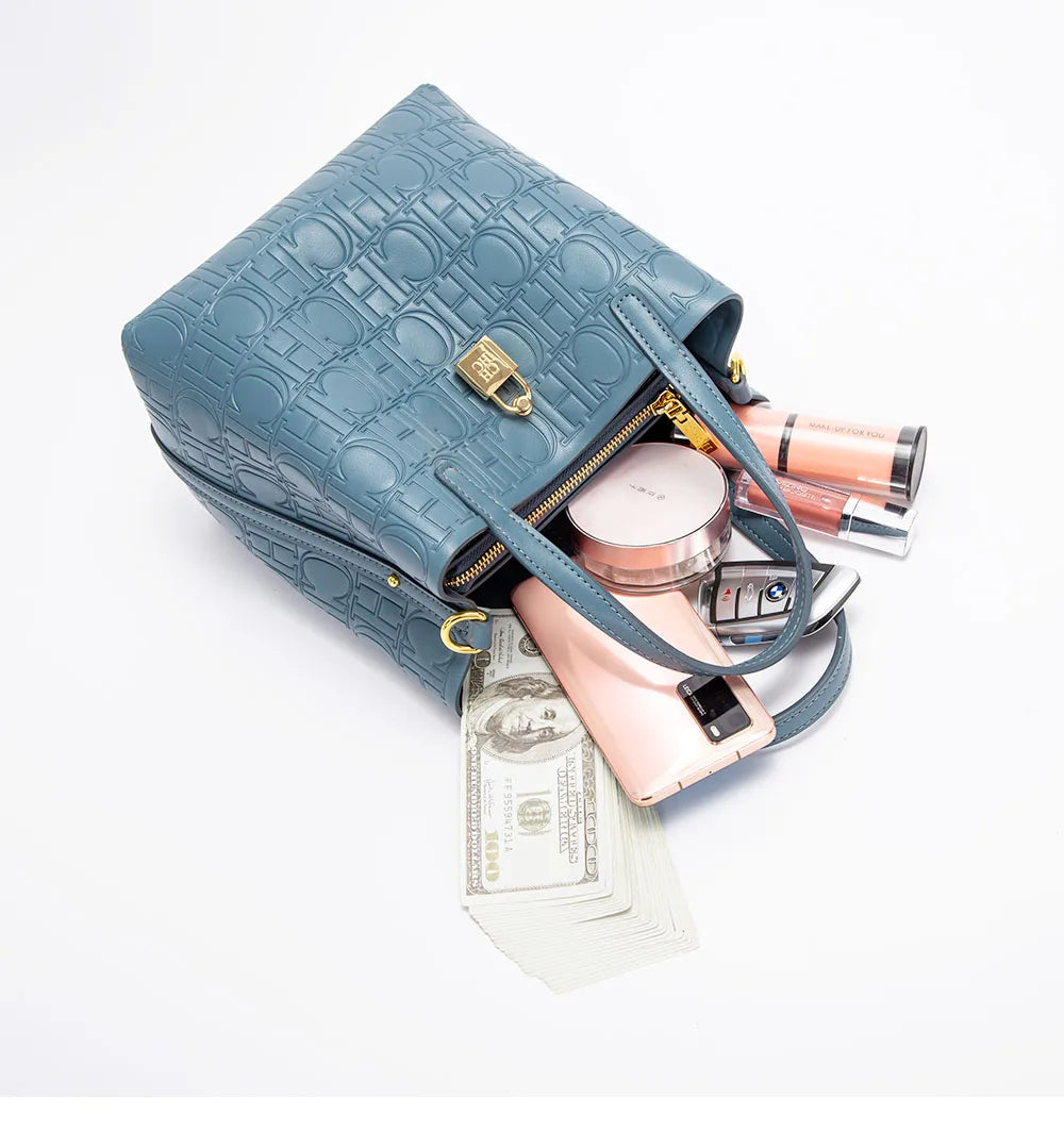 Seasonal New Solid Color Minimalist Women's Handbag Metal Buckle Accessories Exquisite and Versatile