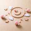 Baby Crib Mobile Bed Bell Rattle Toys Wooden Crochet Stars Pendant Bed Bell Toys Newborn Comfort Crib Bracket Hanging Toys Gifts
