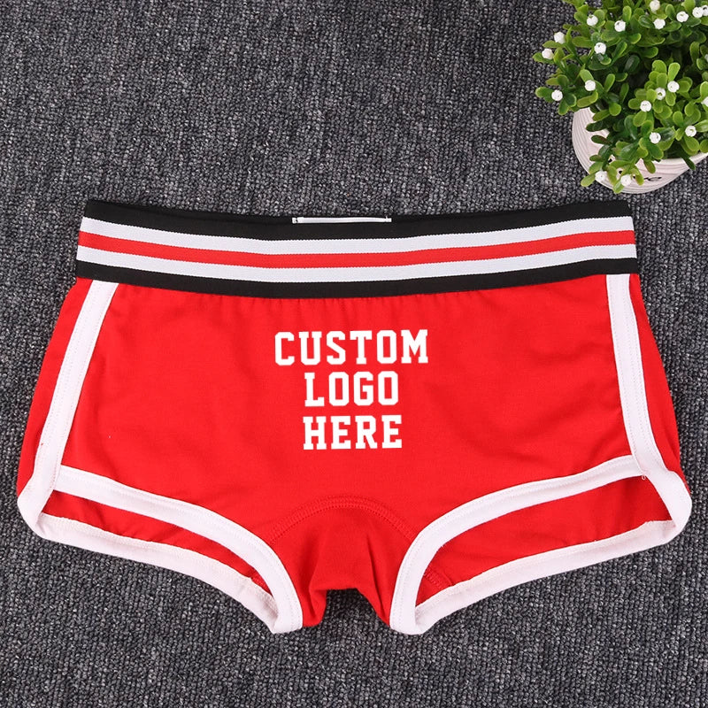 NEW Custom Underwear Girls Cotton Boyshorts Female Underwear Girls Gift Ladies Personalized Boxer Panties Breathable Women's