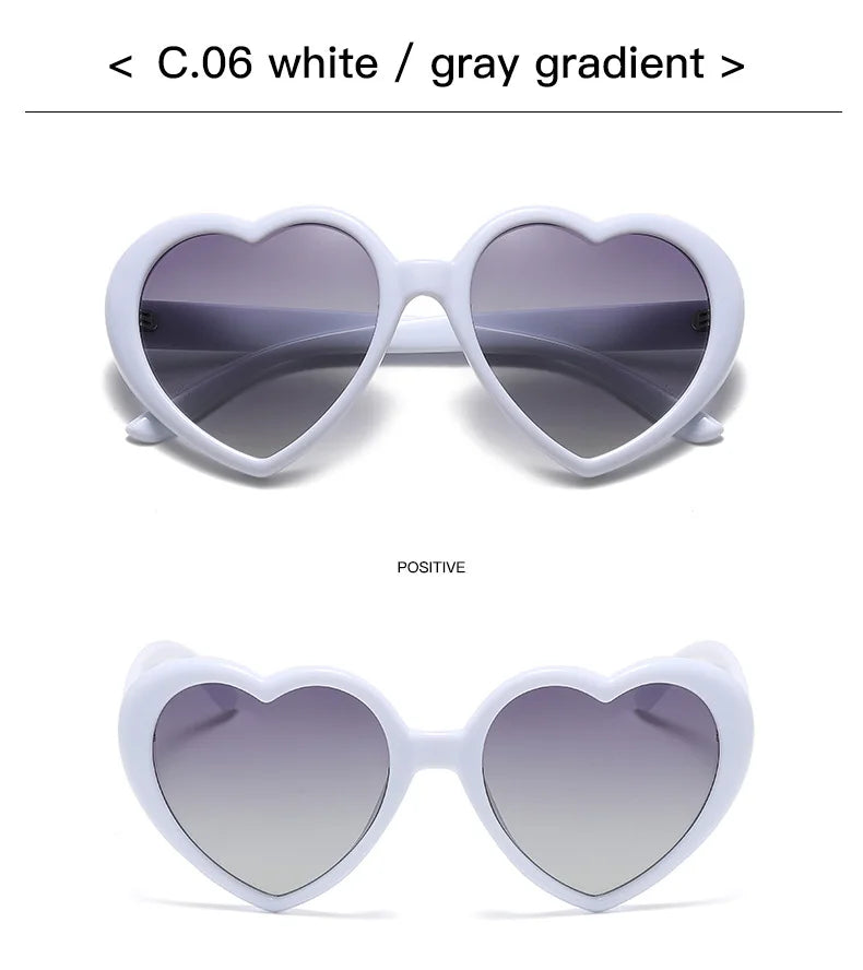 New Love Heart Shaped Polarized Sunglasses Women Fashion Cute Retro Vintage Gradient Sun Glasses UV400 Protection Unisex Eyewear