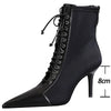 BIGTREE Shoes Cross Straps Sexy Women Boots Pointed Toe Stiletto High-heel Boots 2025 New Women's Ankle Boots Plus Size 42 43