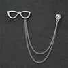 Fashion Gentleman Tassel Brooch For Men Suit Shirt Collar Triangle Wings Chain Lapel Pin Metal Retro Wedding Accessories