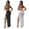 High Waist 2 Piece Bikini Set With Cover Up 2022 Swimsuit Women Print Sleeveless Bathing Suit Beachwear Swimming Biquini New