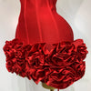 Women Sexy Strapless Flower Prom Gown Mini Dress Celebrity Red Carpet Fashion Evening Party Celebrate Birthday Club Dresses
