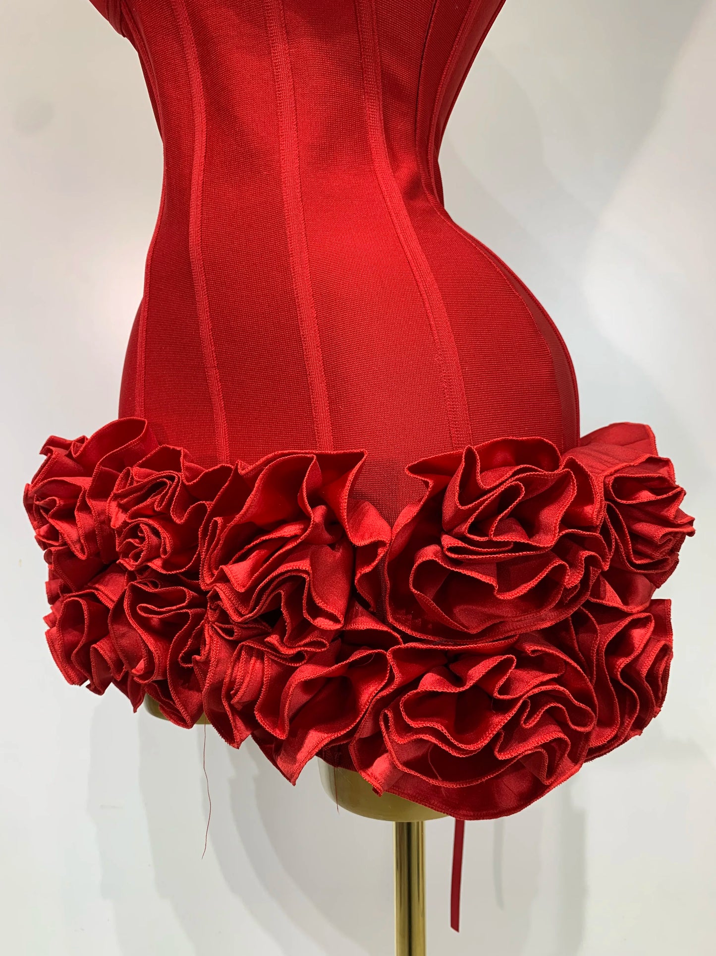 Women Sexy Strapless Flower Prom Gown Mini Dress Celebrity Red Carpet Fashion Evening Party Celebrate Birthday Club Dresses