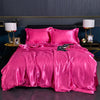 Luxury 100% Silk Bedding Set with Duvet Cover Set Double King Queen Size Bedding Cover Kit 4pcs Bed Cover Bed Linen Sets