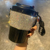 Chain Carry Straight Drink Coffee Cup Rhinestone PC/PP Portable Eco Friendly Non-slip Reusable Mug Outdoor Travel Water Bottle