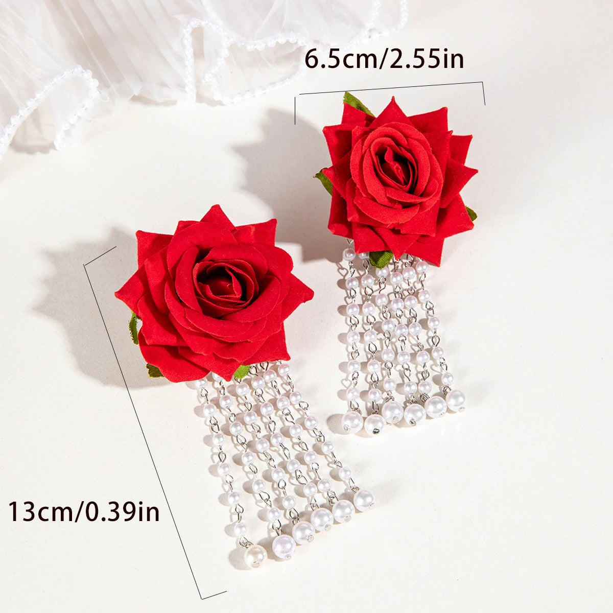 Tocona Bohemia for Women Long Tassel Earrings Multicolor Rose Flower Pendant  Earrings Exquisite Party Jewelry Accessories