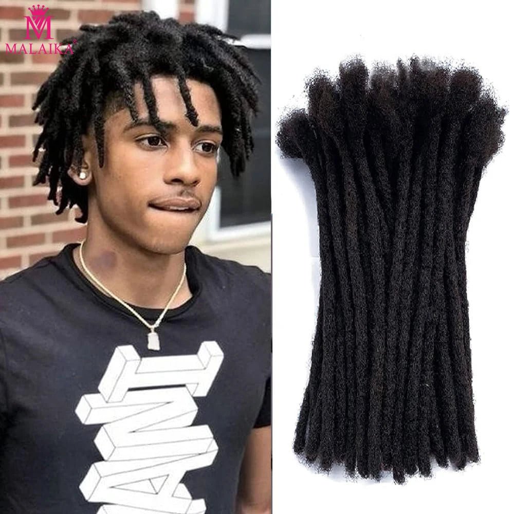 Malaika Locs Extension Human Hair 8 Inch Full Handmade Permanent Dreadlock 0.6cm Dreadlock Extension 30 Str Human Hair Locs