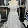 Bella White Glitter Prom Dresses Shiny Sequins Mermaid Wedding Dress Customized Long Train Off Shoulder Vestidos De Fiesta 2024