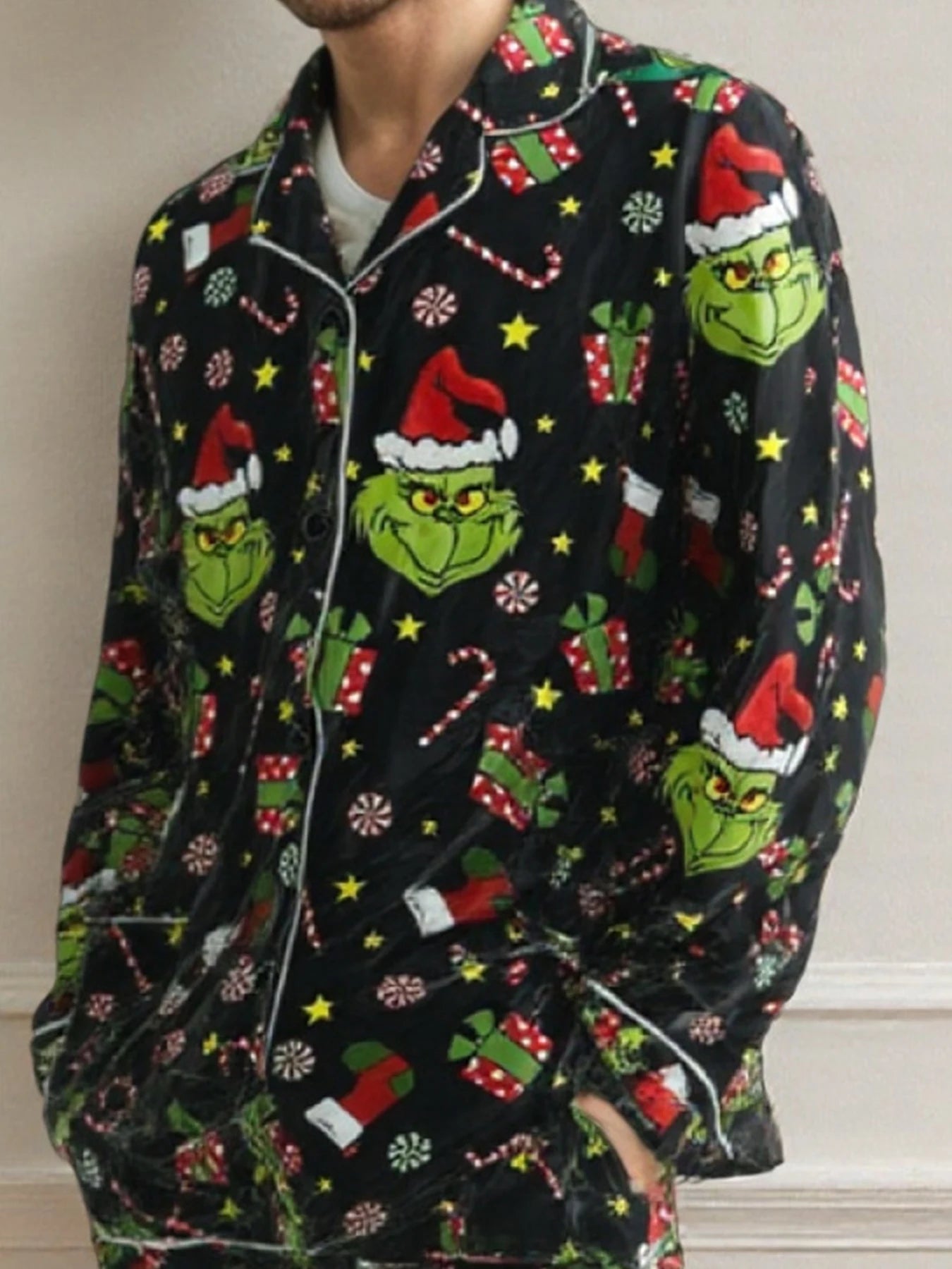 Unisex Christmas Tree Pattern Long-Sleeve Pajama Set Fashionable 3D Print Casual Y2K Style 2025 Collection Comfortable Sleepwear