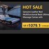 MANBAS Tech Smart Multifunctional Bed Frame with Genuine Leather, Bluetooth Speaker, and Massager Ultimate Soft Lit Tatami Camas