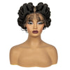 Natural Color 6Inch Transparent Full Lace Braided Wigs Short Cute Handmade Bantu Synthetic Braided Lace Wigs Knotless Braids Wig