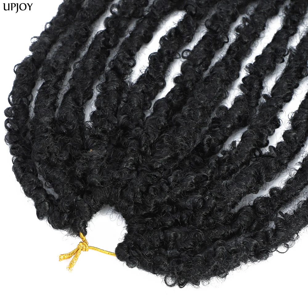 14 12 inch Butterfly Faux Locs Crochet Hair Braids Pre looped Distressed Goddess Butterfly Soft Locs Crochets Braids Cheveux Lok