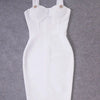 BEAUKEY Summer White Rhinestone Bandage Evening Dress Women Luxury Maxi Spaghetti Strap Red Club Celebrity Evening Party Vestido