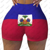 2026 Haiti Flag Yoga Shorts for Women Workout Scrunch Butt Lifting High Waisted Gym Running Short Pants