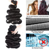 Brazilian Body Wave Bundles with 13x4 Lace Closure Real Human Hair Closure with 3 Bundles Weave Virgin Hair Natural Black Color