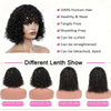 2x1 Curly Short Bob Wig Human Hair With Bangs Lace Glueless Curly Bob Wigs Human Hair Wig Natural Color For Women 180% Density