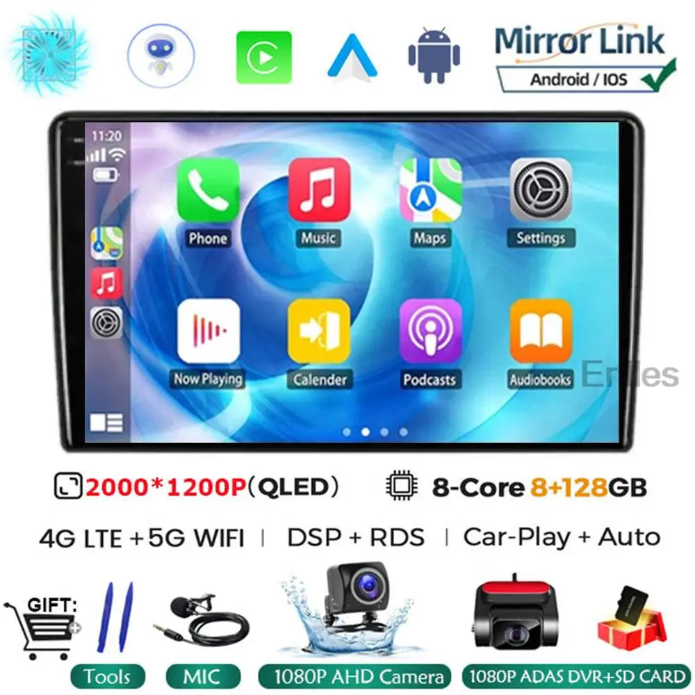 For Nissan NP300 NAVARA Platform Chassis D40 Pathfinder R51 2004 - 2012 8+256G Car Radio Wireless CarPlay Android 13 QLED Screen