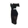 S10632 Sexy Slimming Mesh Splice Bum Covering Visibility Elastic Off-Shoulder 2-Piece Set European And American Style