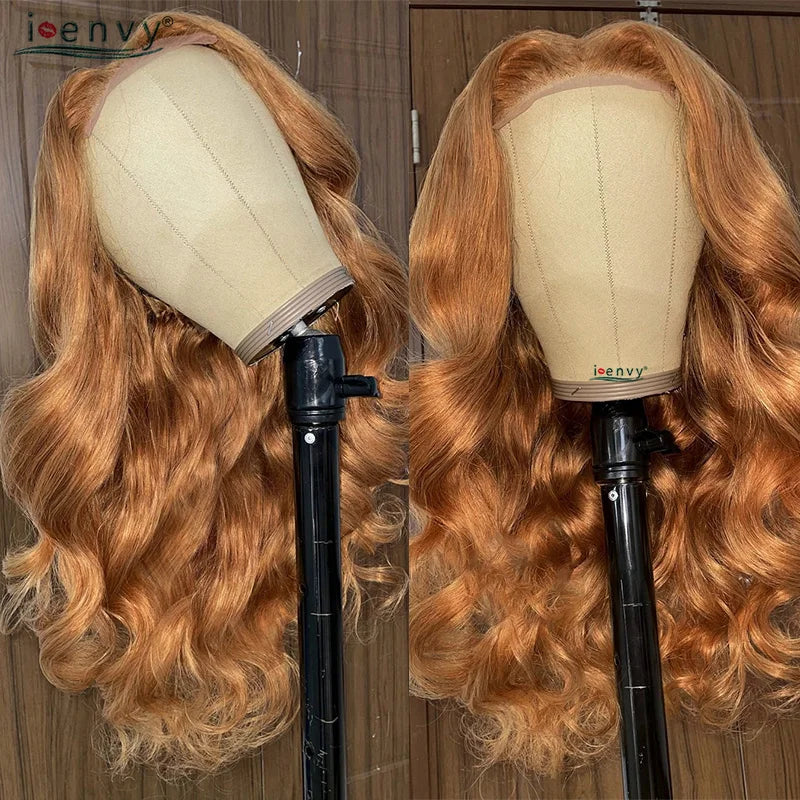 13X6 Ginger Blonde Lace Front Human Hair Wigs Red Burgundy 13x4 Body Wave Transparent HD Lace Frontal Wig Brown Lace Front Wig