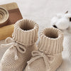 Infant Baby Shoes Cotton Knitted Newborn Girl Boy Boots Fashion Solid Warm Toddler Kid Slip-On Bed Shoes Handmade 0-18M Footwear