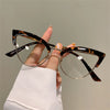 2023 New Vintage Cat Eye Glasses Frame New Stylish Semi Metal Rim Women Eyewear Trendy Brand Design Non-prescription Eyeglasses