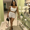 STYLISH LADY Moon Printed Fitness 2 Piece Set Women Sleeveless Crop Top and Shorts Suits 2025 Summer Club Street Sports Outfits