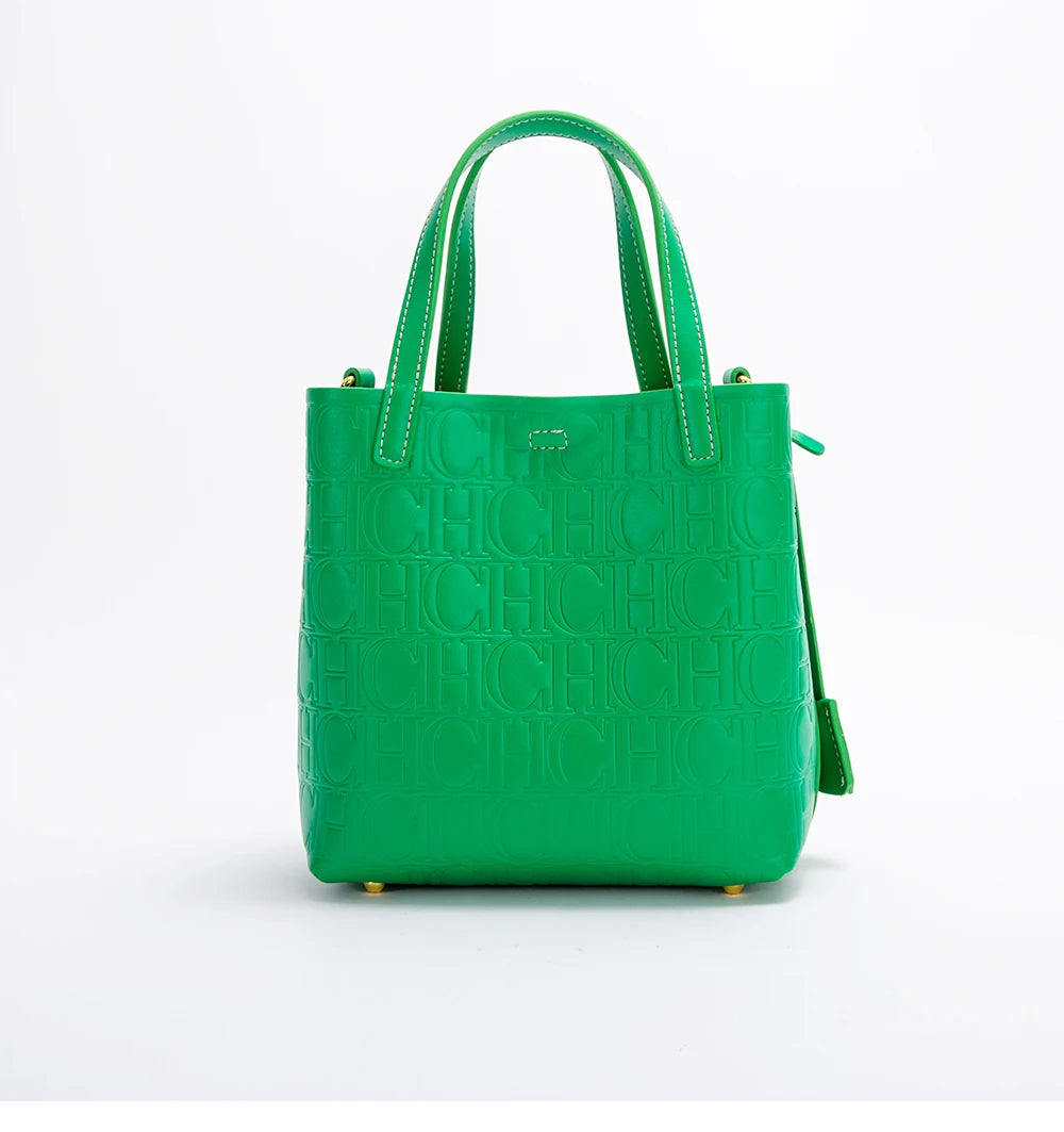 Seasonal New Solid Color Minimalist Women's Handbag Metal Buckle Accessories Exquisite and Versatile