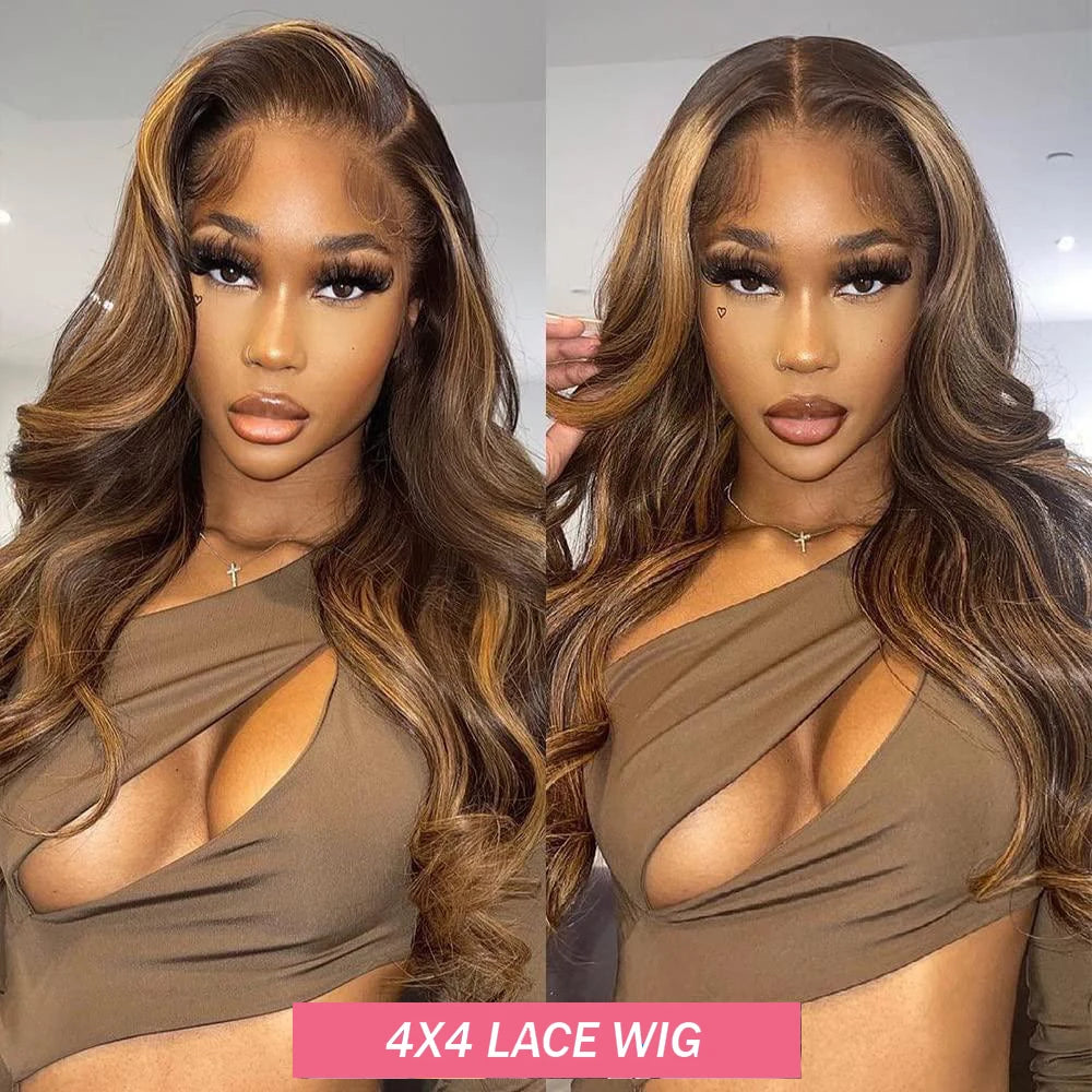 360 HD Lace Frontal Wigs 4/27 Highlight Wig Body Wave 13×6 13X4 Lace Front Wigs For Women Human Hair Loose Wave Virgin Brazilian