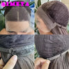 AIMEYA Dark Purple Wig Long Silky Straight Synthetic Lace Front Wig Natural Hairline Daily Wear Cosplay Purple Lace Front Wig