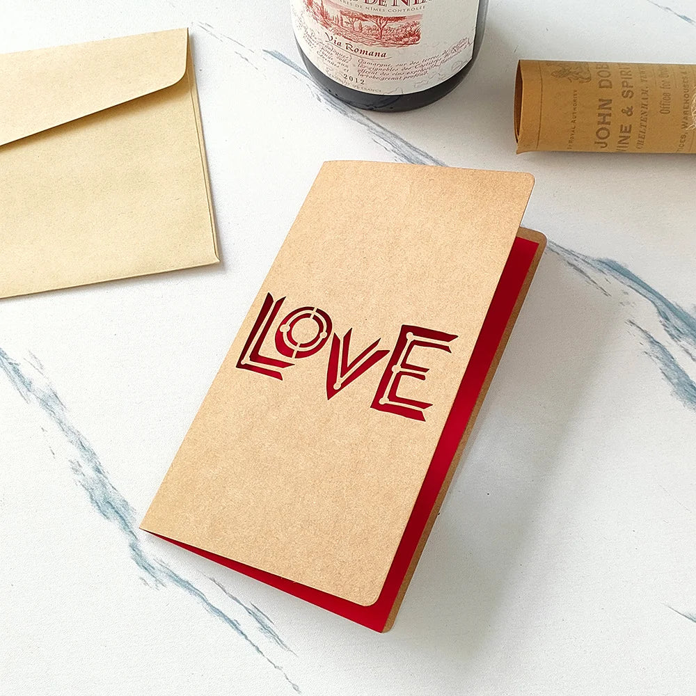 3D Pop Up Love Card with Envelope Valentines Day Birthday Anniversary Greeting Cards for Couples Wife Husband Handmade Gifts