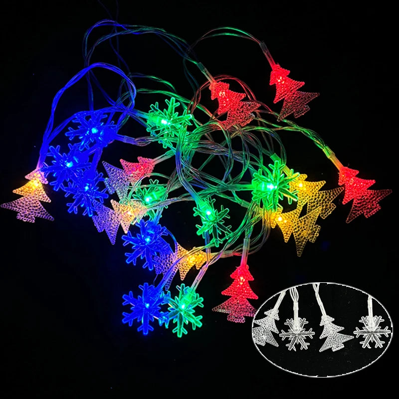 3M Christmas Lights LED Snowflake String Lights Xmas Fairy Light Lamp For Home New Year Party Supplies Christmas Tree Decor