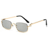 Fashion Small Square Women's Sunglasses Luxury Brand Metal Half Frame Sunglasses Woman Trend 2024 Vintage Black Pink Shades